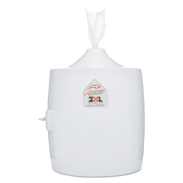 Contemporary Wall Mount Wipe Dispenser, Plastic, 11"x11"x13", White